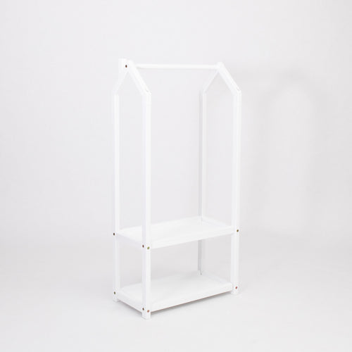 House Shaped Clothing Rack with Storage
